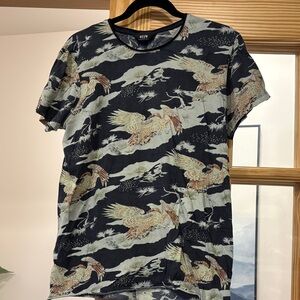 Neuw Graphic Short Sleeve Tee in Black and Beige